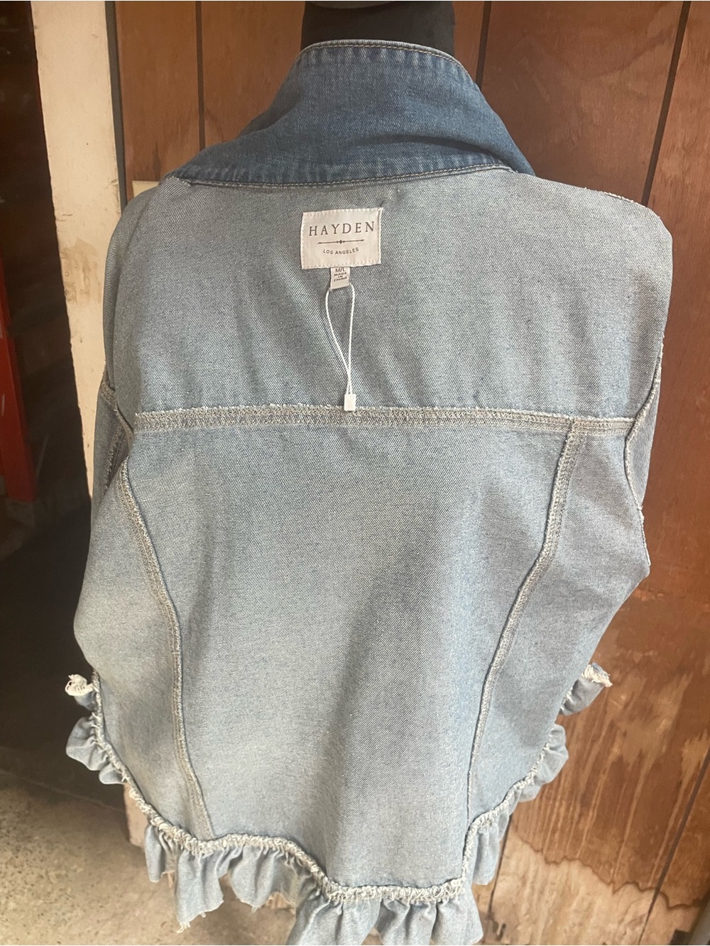 Hayden Blue Ruffle-Hem Denim Jacket - Picture 9 of 10